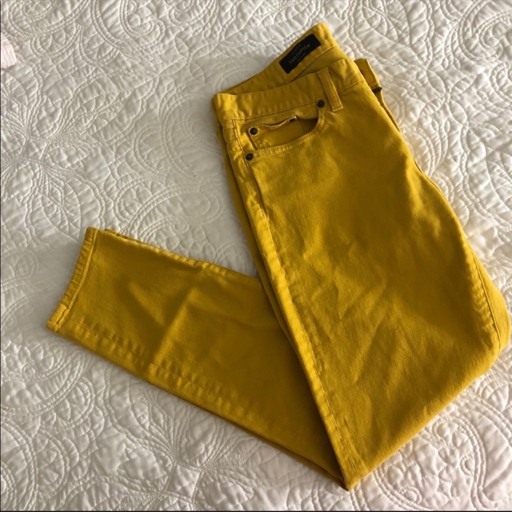 J crew size 29 mustard yellow toothpick jeans